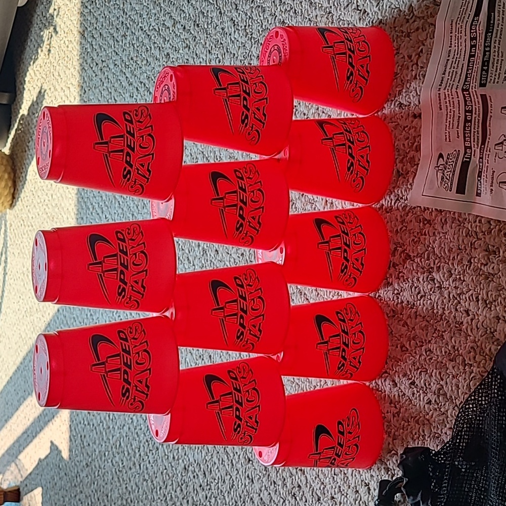 Highlighter pink Speed Stacks cups